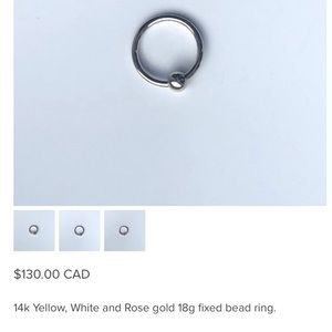 Alchemy Adornment 14kt White gold cartilage ring